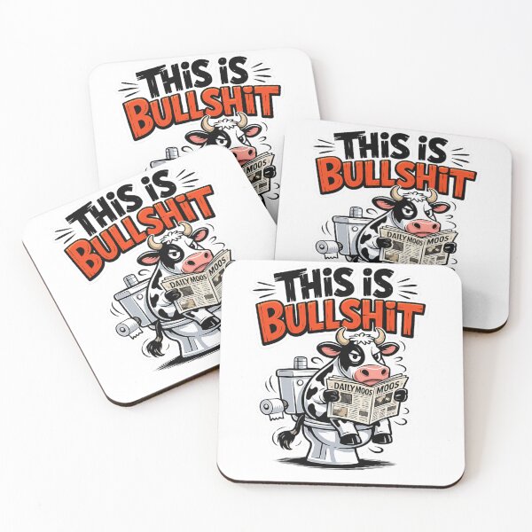 Item preview, Funny Cow Toilet Humor – This Is Bullshit Sticker designed and sold by MerchlyMike.
