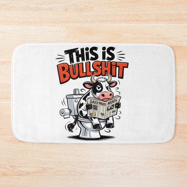 Item preview, Funny Cow Toilet Humor – This Is Bullshit Sticker designed and sold by MerchlyMike.