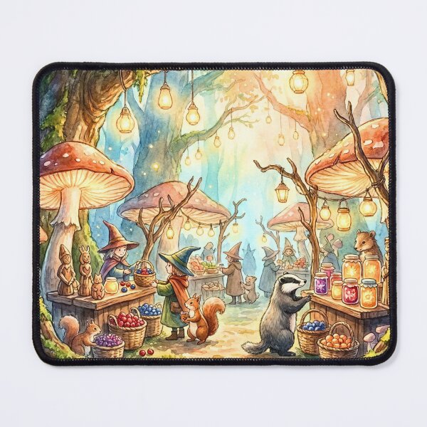 Item preview, Enchanted Mushroom Market Fairy Village designed and sold by Storybook Botanica.