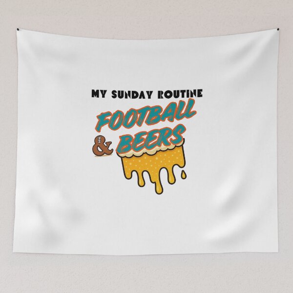 Item preview, Retro Football & Beers Sunday Routine — Funny Game Day for Dolphins Fans designed and sold by ThatFootball12.