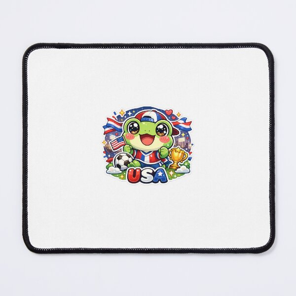 Item preview, Cute Frog Soccer Fan USA Kawaii Sticker designed and sold by Cozy404Lab.