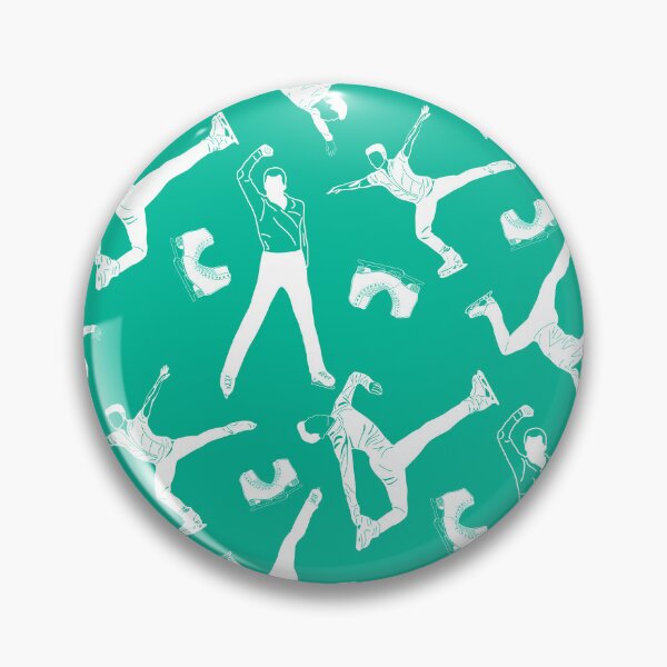 Item preview, Male Figure Skaters White Designs on Green designed and sold by PD-Skating.