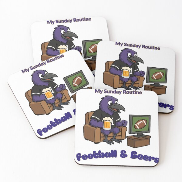 Item preview, Funny Ravens Cartoon Hoodie — My Sunday Routine Football & Beers for Baltimore Fans designed and sold by ThatFootball12.
