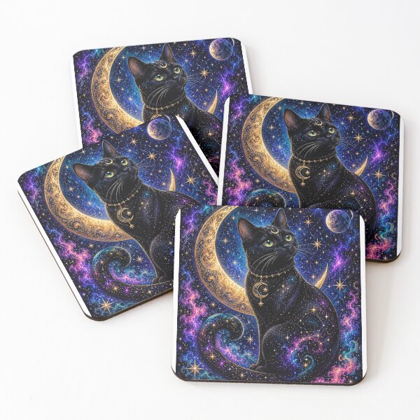 Item preview, Celestial Black Cat - Cosmic Familiar designed and sold by Grace-Patriot.