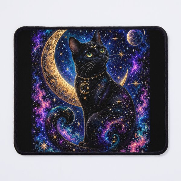 Item preview, Celestial Black Cat - Cosmic Familiar designed and sold by Grace-Patriot.