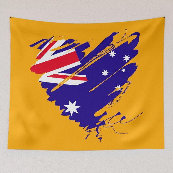 Item preview, Australia Sydney continent grunge heart banner designed and sold by Helen-Storm.
