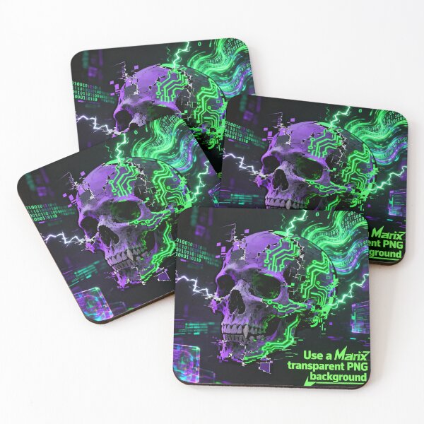 Item preview, Matrix Glitch Skull designed and sold by PixelStyle Studio.