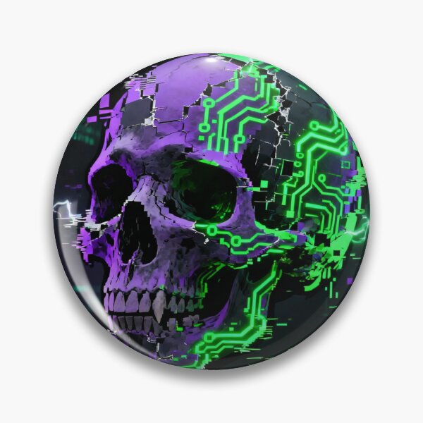 Item preview, Matrix Glitch Skull designed and sold by PixelStyle Studio.