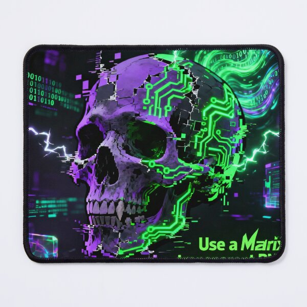 Item preview, Matrix Glitch Skull designed and sold by PixelStyle Studio.