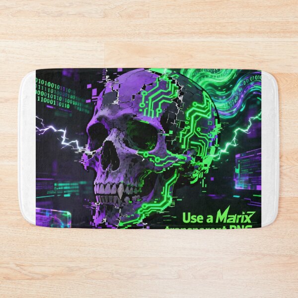 Item preview, Matrix Glitch Skull designed and sold by PixelStyle Studio.