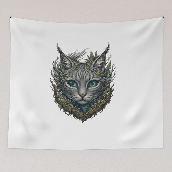 Item preview, Enchanted Forest Cat Greenery Ivy Botanical Art designed and sold by ZENVIRART.