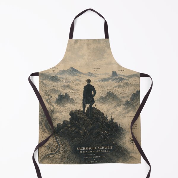 Item preview, The Wanderer above the Sea of Fog - Sächsische Schweiz Vintage Cartography designed and sold by Extravanganzza.