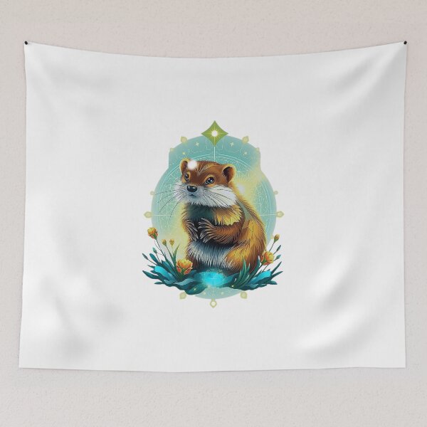 Item preview, Cyberpunk Otter – Geometric Neon Flowers designed and sold by Naturalite19.