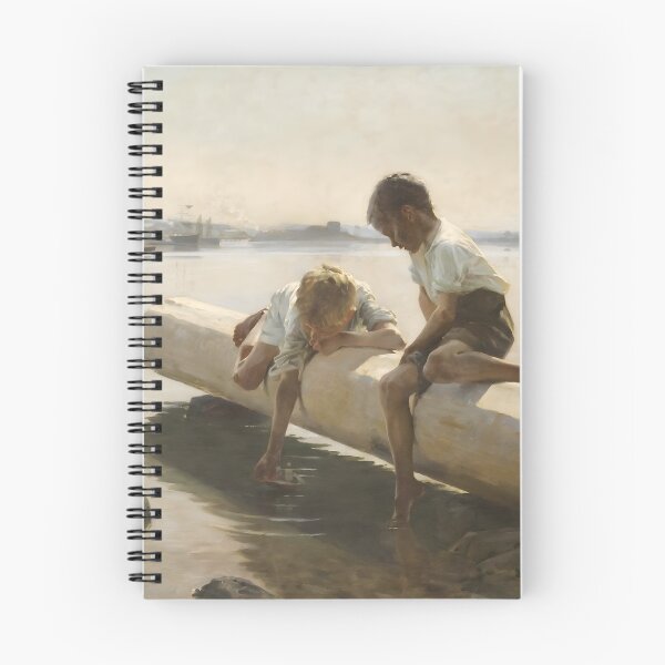Item preview, Two Boys Playing on a Log - Albert Edelfelt designed and sold by Jon-Baran.