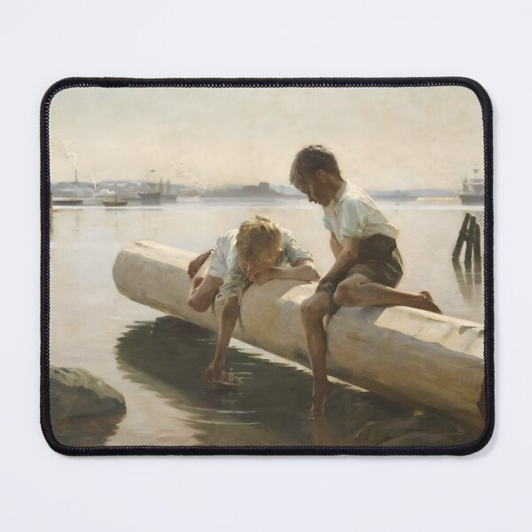 Item preview, Two Boys Playing on a Log - Albert Edelfelt designed and sold by Jon-Baran.