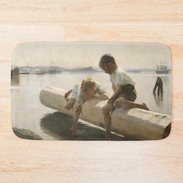 Item preview, Two Boys Playing on a Log - Albert Edelfelt designed and sold by Jon-Baran.
