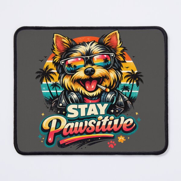 Item preview, Stay Pawsitive – Retro Yorkie Pop Art Design designed and sold by Yorkie Magic Studio .