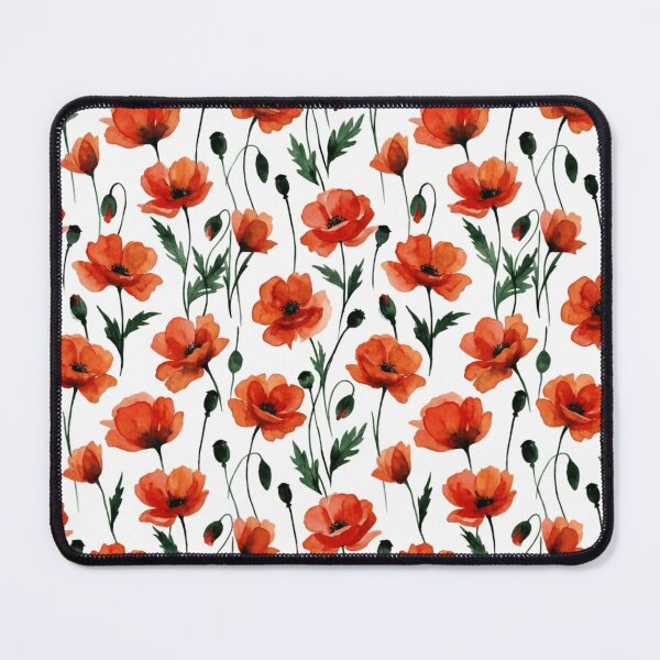 Item preview, Red Poppy Field Watercolor Scattered Floral Seamless Pattern designed and sold by Inkworksbyshery.