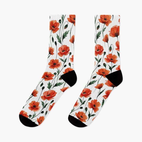 Item preview, Red Poppy Field Watercolor Scattered Floral Seamless Pattern designed and sold by Inkworksbyshery.
