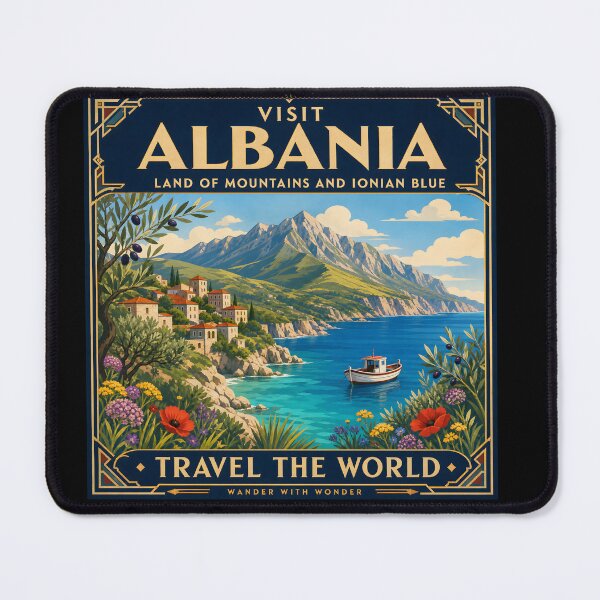 Item preview, Visit Albania - Vintage Travel Poster designed and sold by amithc.