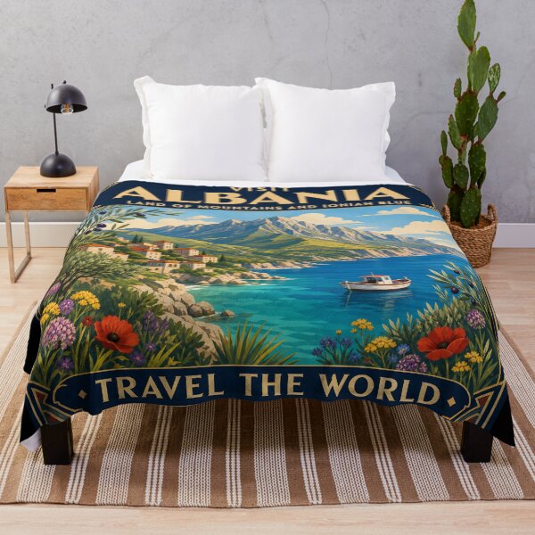 Item preview, Visit Albania - Vintage Travel Poster designed and sold by amithc.