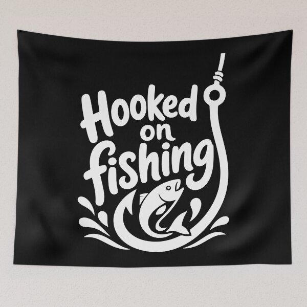 Item preview, Hooked on fishing white version designed and sold by heptenart.
