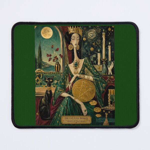 Item preview, The Cat-Eyed Woman - Queen of Pentacles. designed and sold by Natalia-Vlad.