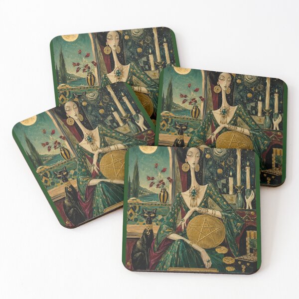 Item preview, The Cat-Eyed Woman - Queen of Pentacles. designed and sold by Natalia-Vlad.