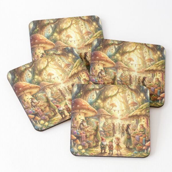Item preview, Enchanted Mushroom Village Market Festival designed and sold by Storybook Botanica.