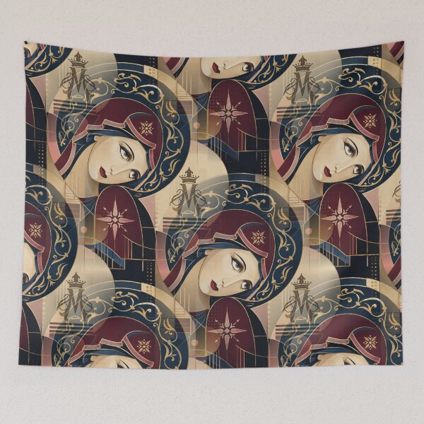 Item preview, Marian Geometry — Art Deco Sacred Icon designed and sold by Sanctum Icons.