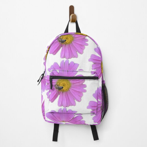 Item preview, Vibrant Pink Aster Flower with Honeybee Cutout designed and sold by BalkanBloom.