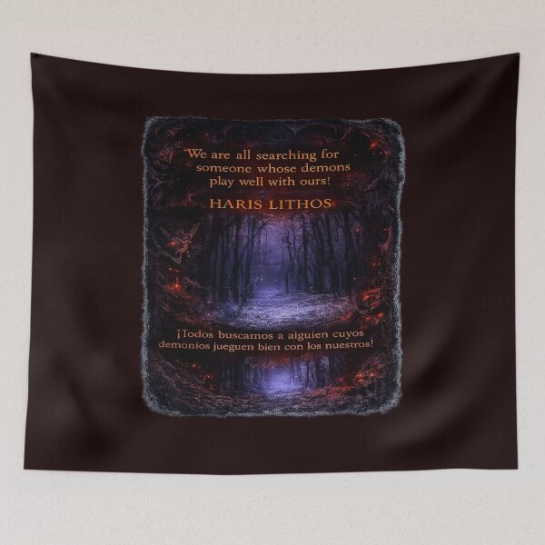Item preview, Dancing With Demons | Gothic Dark Romance Quote | Mystical Forest Art designed and sold by Alchemy-Forge.