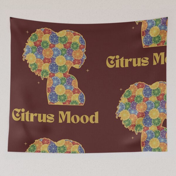 Item preview, Citrus Mood Afro Silhouette Tee designed and sold by QuirkyCloud Designs.