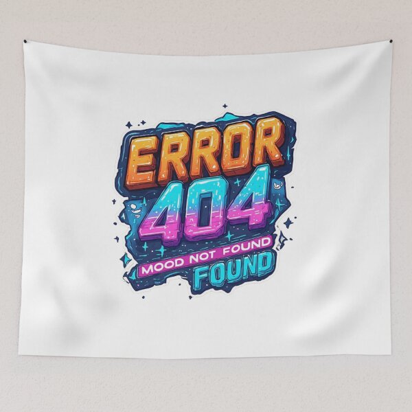 Item preview, Glitch Error 404 Mood Not Found Cute Character Art designed and sold by dcohea.