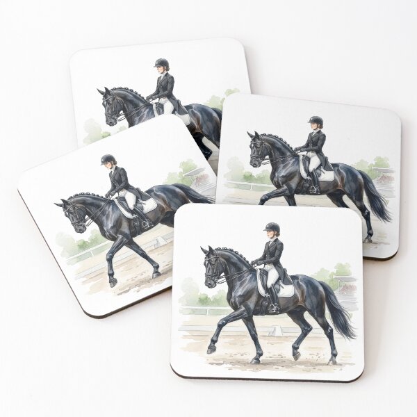 Item preview, Dressage Horse Rider Watercolor Illustration designed and sold by Rutvain.