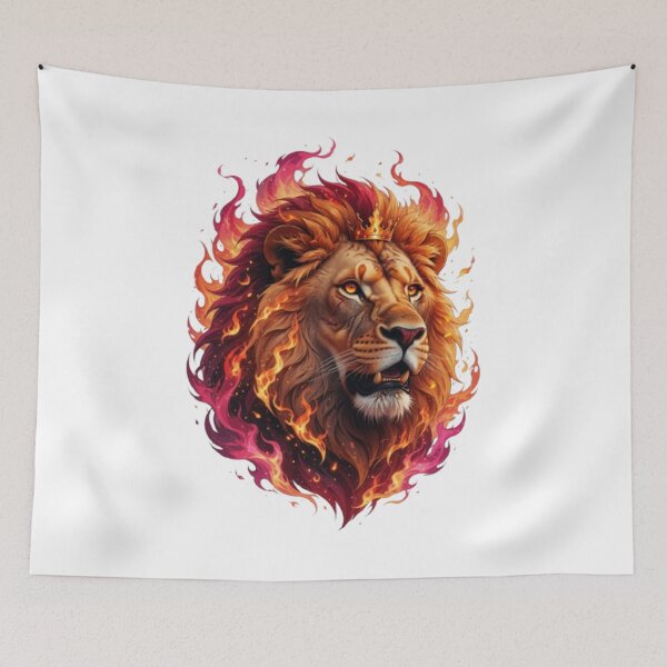 Item preview, Realistic Fire Lion Portrait designed and sold by PixelStyle Studio.