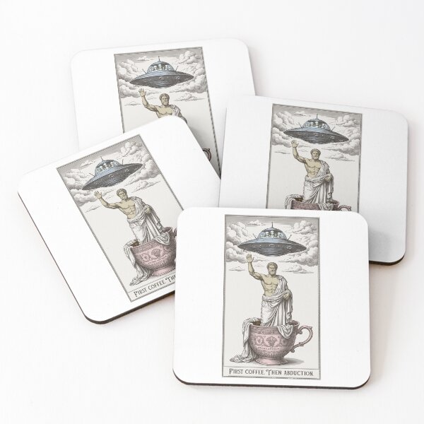 Item preview, First Coffee Then Abduction Funny UFO Art. designed and sold by KojourinArt.