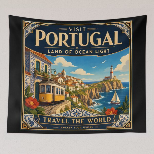Item preview, Portugal Vintage Travel Poster Art designed and sold by amithc.