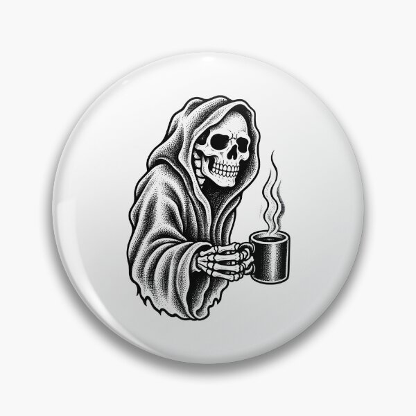 Item preview, Death Before Decaf Grim Reaper Tattoo Art designed and sold by FlatInkStudio.
