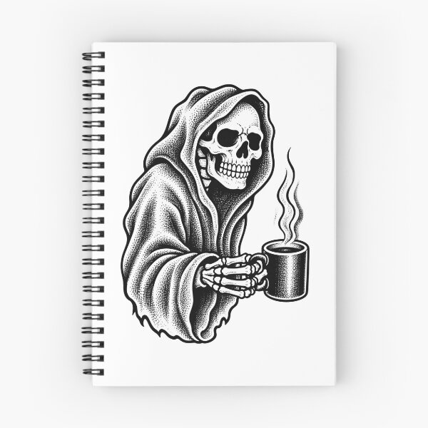 Item preview, Death Before Decaf Grim Reaper Tattoo Art designed and sold by FlatInkStudio.