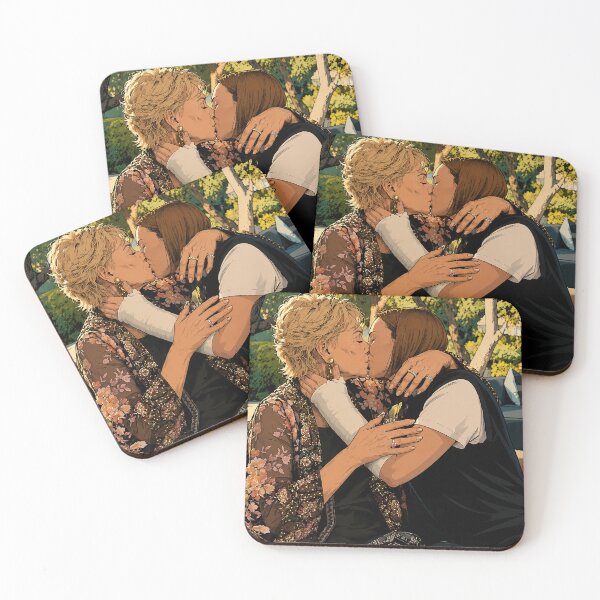 Item preview, Kiss between Ava (Hannah Einbinder) and Deborah (Jean Smart) from the series Hacks (fan art) designed and sold by PopCultureAndStuff.