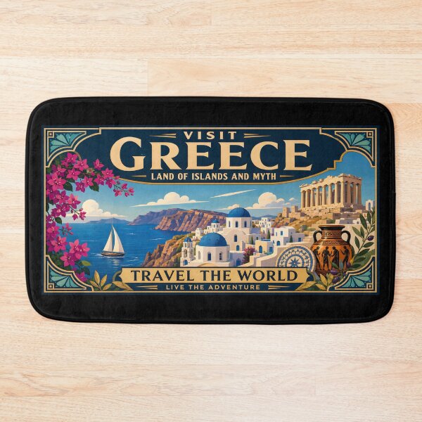 Item preview, Greece Vintage Travel Poster Print designed and sold by amithc.