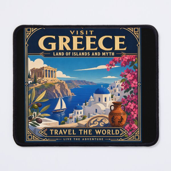 Item preview, Greece Vintage Travel Poster Print designed and sold by amithc.