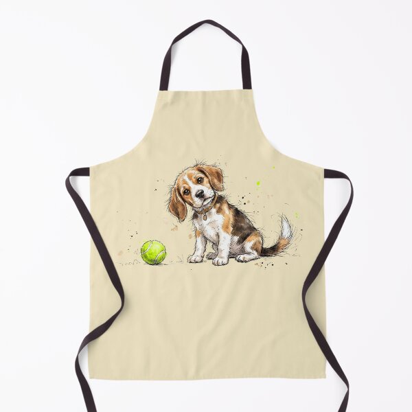 Item preview, Cute Watercolor Beagle Puppy with Tennis Ball Art designed and sold by BreezifyDesignStudio.