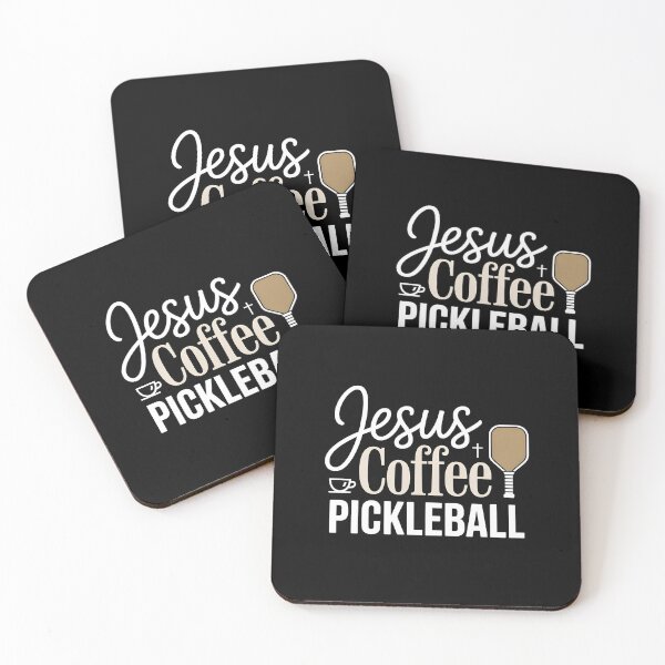 Item preview, Jesus Coffee Pickleball Funny Christian Design for Coffee Lover and Pickleball Players designed and sold by Redgiant87x.