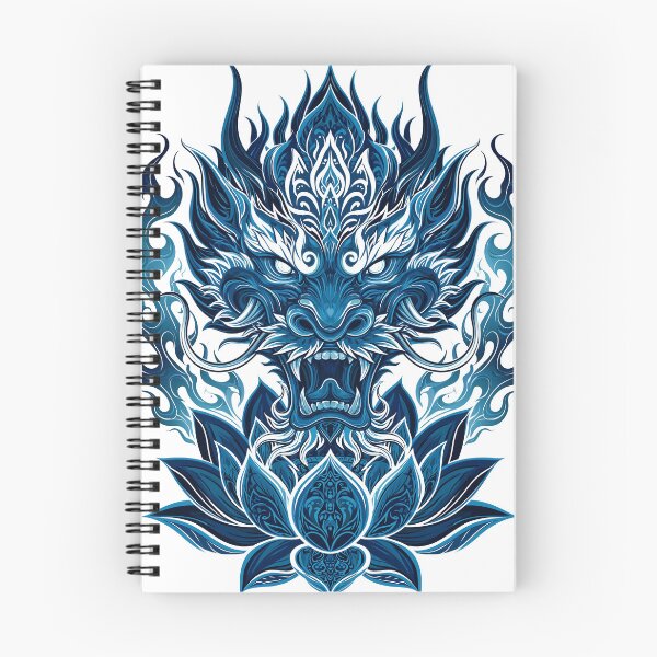 Aperçu de l'œuvre Dragon épanoui dans un lotus ardent créée et vendue par WebHorizons.