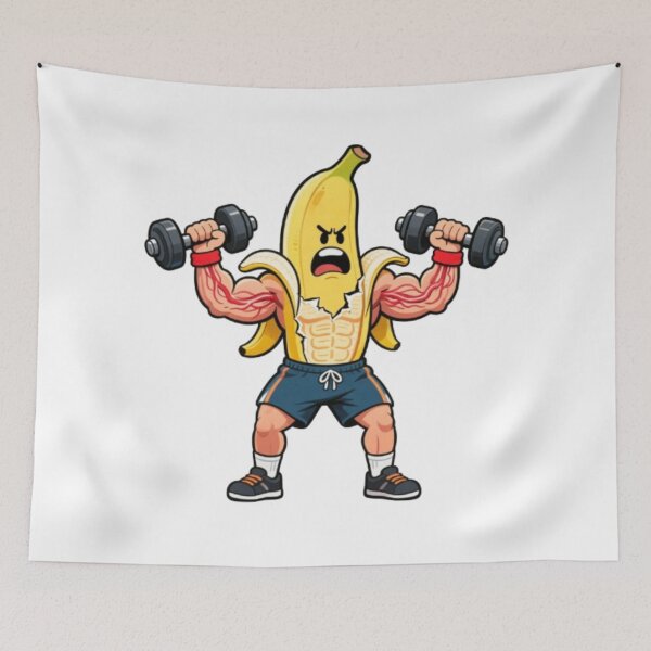 Item preview, Banana Bodybuilder Cartoon designed and sold by PixelStyle Studio.