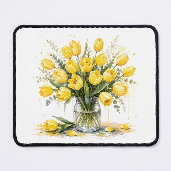 Item preview, Yellow Tulip Bouquet Watercolor Art designed and sold by PetalGarden.