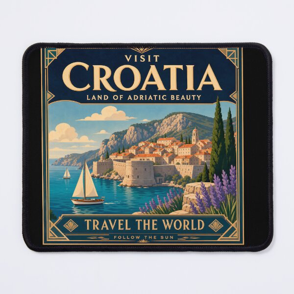 Item preview, Croatia Vintage Travel Poster Art designed and sold by amithc.