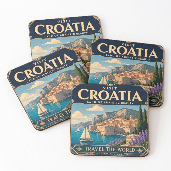 Item preview, Croatia Vintage Travel Poster Art designed and sold by amithc.